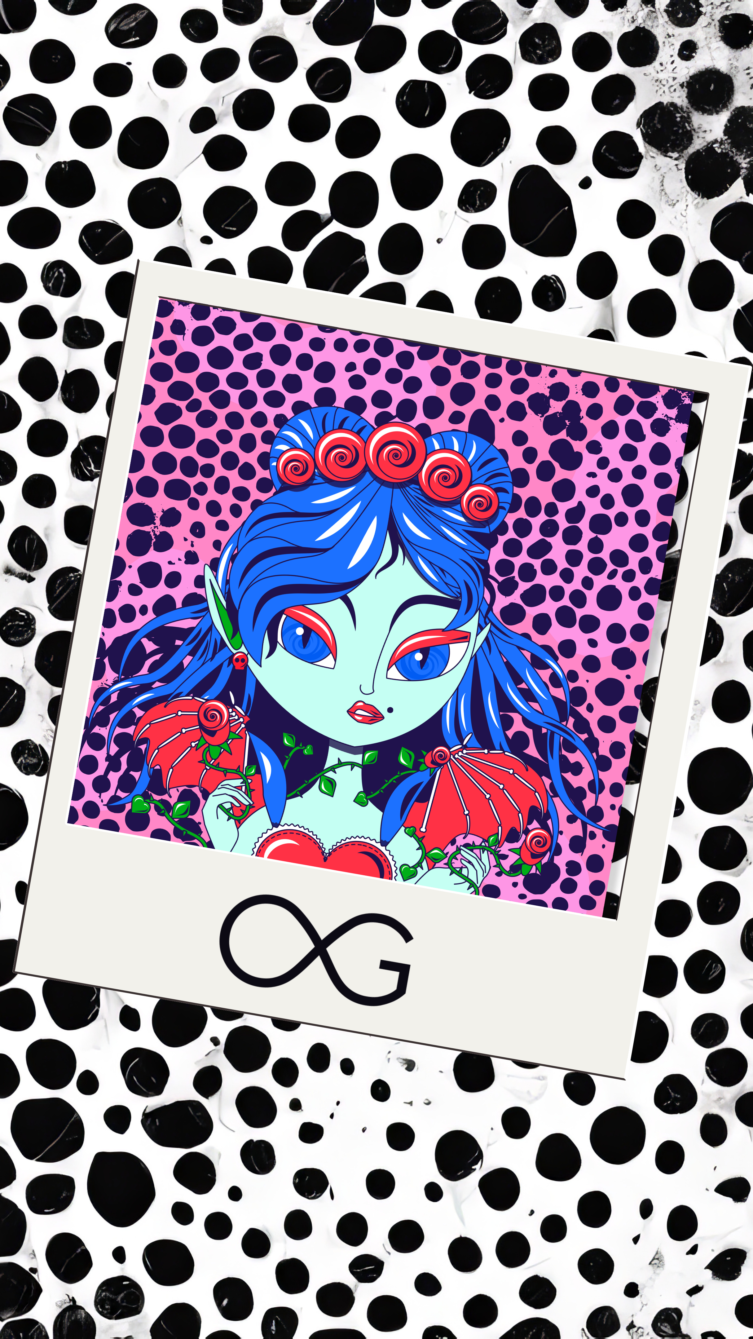 Author's NFT Solana for Creative Community OG 🥀 angel art beauty character demon design face fairy girl happy illustration magic nft person print rose sexy vector witch woman