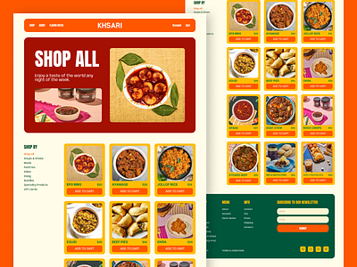 Khasari - Shop All Page card description estimate foter ingredients khasari business khasari website product product card recipe shipping shop all ui ux