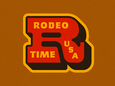 Dale Brisby - Rodeo Time dale brisby design fort worth funky illustrator patch r ranch rodeo rodeo time shadow slab texture type typography western