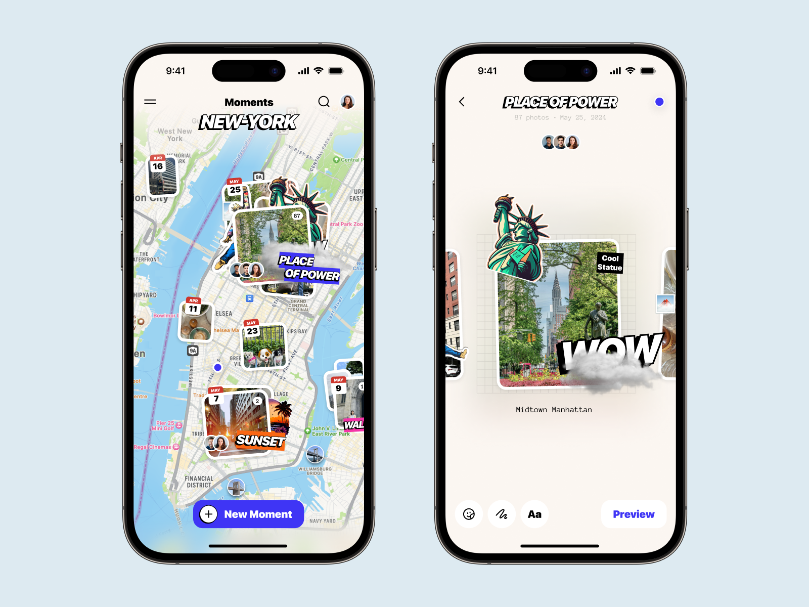 Moments animation app concept design figma galery ios photos travel ui
