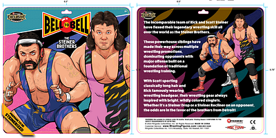 Steiner Brothers Packaging illustration packaging design pro wrestling toy packaging