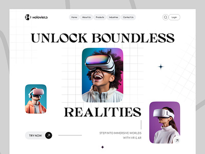 Journey into the Future : Next-Gen VR & AR Landing Page Design app ardesign bento creative design designinnovation future futuretech graphic design immersiveexperience landing page nextgen responsive ui uiux ux vr vrdesign website