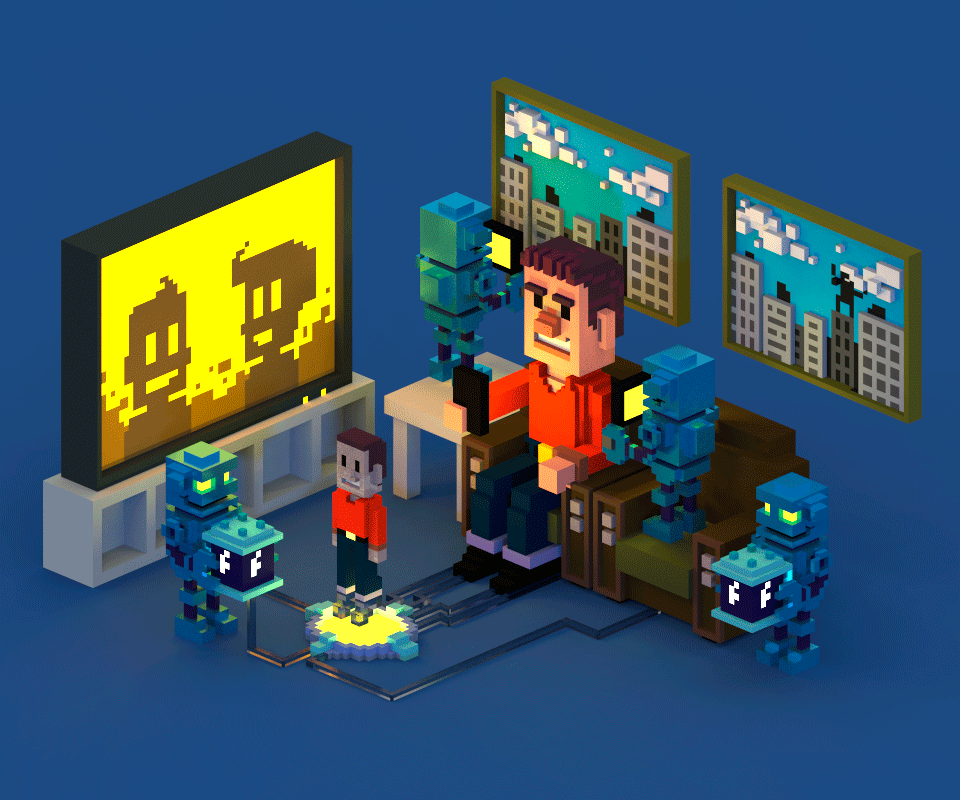 Personal Data of Facebook illustration meta motion graphics voxel