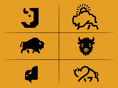 Herd of new Bison designs bison branding bruner buffalo design graphic graphic design icon illustration logo mike