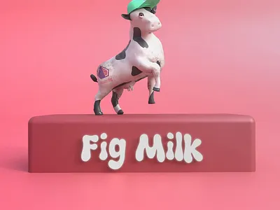 Fig Milk 3danimal 3danimation 3dcharacter 3dcow 3dtext animalrig animation cow fancow motionfig motiongraphics rigging textanimation