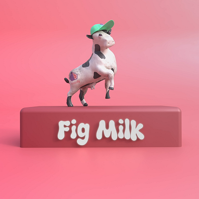 Fig Milk 3danimal 3danimation 3dcharacter 3dcow 3dtext animalrig animation cow fancow motionfig motiongraphics rigging textanimation