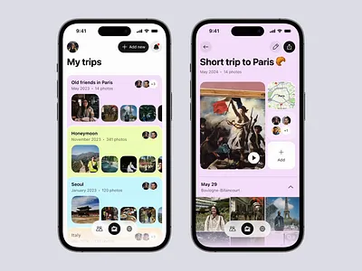 Trip gallery app animation app gallery photos travel trip ui ux vacation