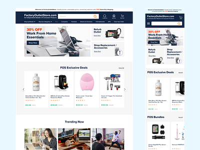 Factory Outlet Store Ecommerce Homepage Redesign branding design ecommerce homepage design ui ui design ux ux design web design website