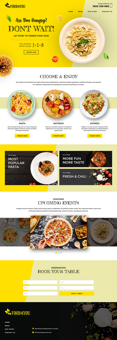 Italian Food Restaurant graphic design ui