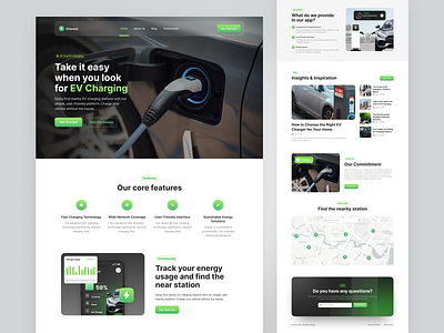 EV Charging - Website Version app design branding charging design desktop electric electric car ev ev charging full page landing landing page logo page salung tesla ui ui design ui ux website