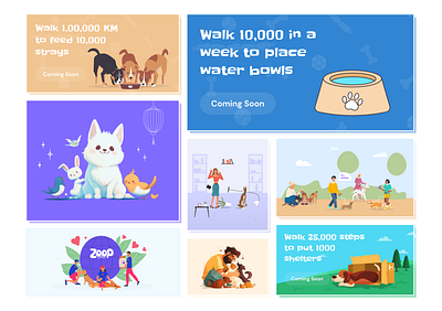 Illustration Work for a Pet App app beautiful branding campaign cat challenges creative cute design dog food good graphic design great illustration mobile puppy responsive ui
