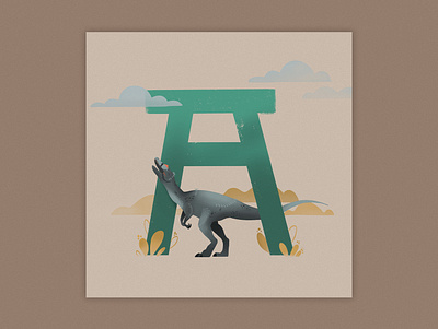 A is for Alioramus graphic design illustration