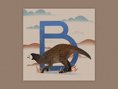 B is for Bactrosaurus illustration