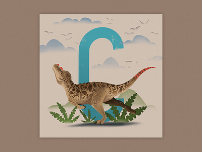 C is for Ceratosaurus illustration