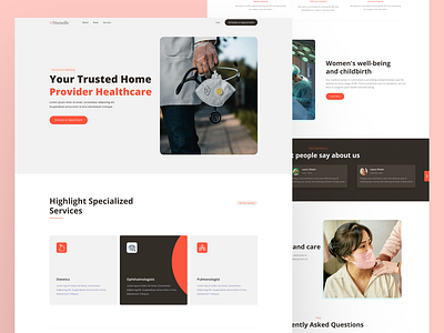 Healthcare Medical Landing Page Design doctor appointments health records health services healthcare medical healthcare portal medical info medical landing online booking patient care