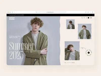 eCommerce Website | Shop Edge banner cloting design ecommerce freebies online shopify store style ui website