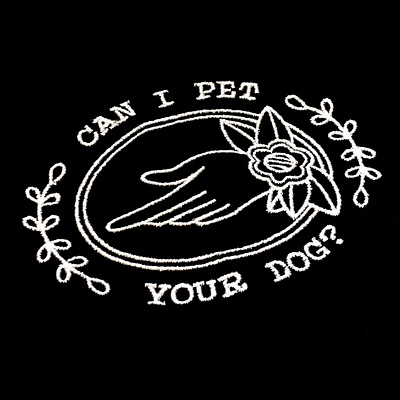 Can I Pet Your Dog? Embroidered Tee apparel badge brand dog embroidery illustration logo ruff