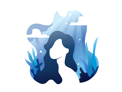 Aqua Essence: Serenity in Blue digital art digital illustration illustration vector