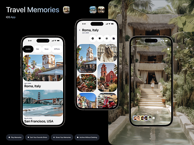 Travel Memories App app design app interface interaction ios memories mobile app mobile ui photo tourism travel ui ui ux ux