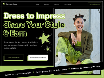 Influencer Style Hub: Showcase Your Fashion Finds (#Day4) 30daysofwebdesign branding clothing affiliate dark ui fashion minimalist online influencer ui web design webdesigner