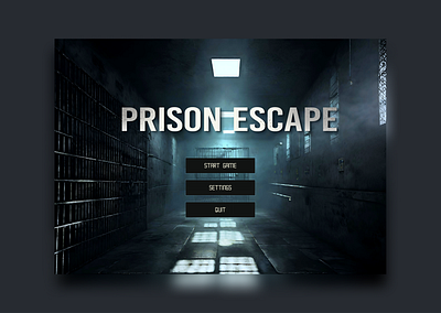 Prison Escape game graphics game homepage game main menu game title screen game ui game ui design games graphic design main menu prison escape prison games title screen
