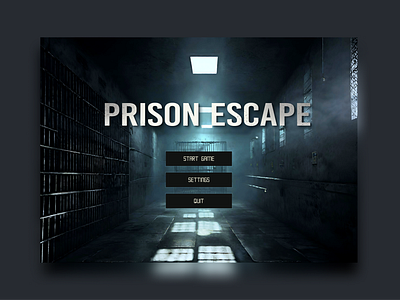 Prison Escape game graphics game homepage game main menu game title screen game ui game ui design games graphic design main menu prison escape prison games title screen