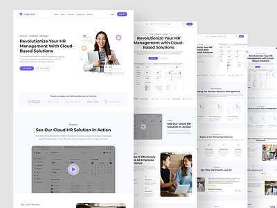 Orginaziz - SaaS Landing page For HR Management hrmanagement landingpage portfolio saaslandingpage ui uikit uiux userinterface ux visual