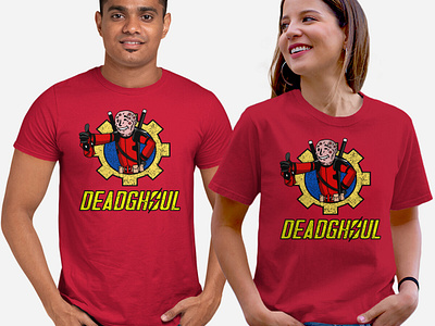 Deadghoul! Fallout and Deadpool Funny Crossover clothes deadpool fallout fashion funny ghoul marvel mcu movie nuke cola pop culture popculture prime series shirts superhero teefury the ghoul tshirt