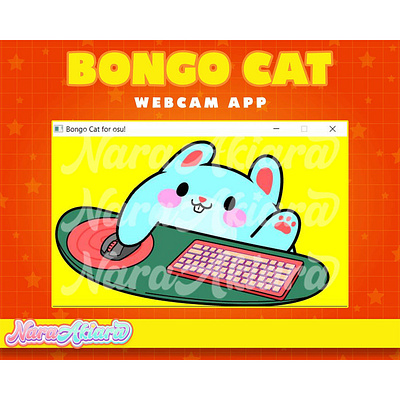 Adorable Vtuber Bongo Cat Bunny for Streamers . streamertools bongocat bongocatforosu customcharacter cutestreaming funstreaming interactivestream live2dmodel streamingfun streamingsoftware virtualpet vtuberavatar webcamapp