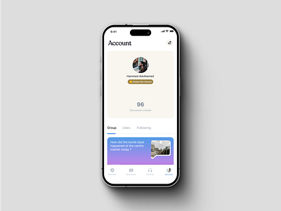 Account Section for news app