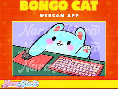 Fun Vtuber Bongo Cat for Streamers bongocat chibiart cutestreaming funstreaming highqualityart onlinecreators streamers streaming streamingfun virtualavatar virtualpet webcamapp