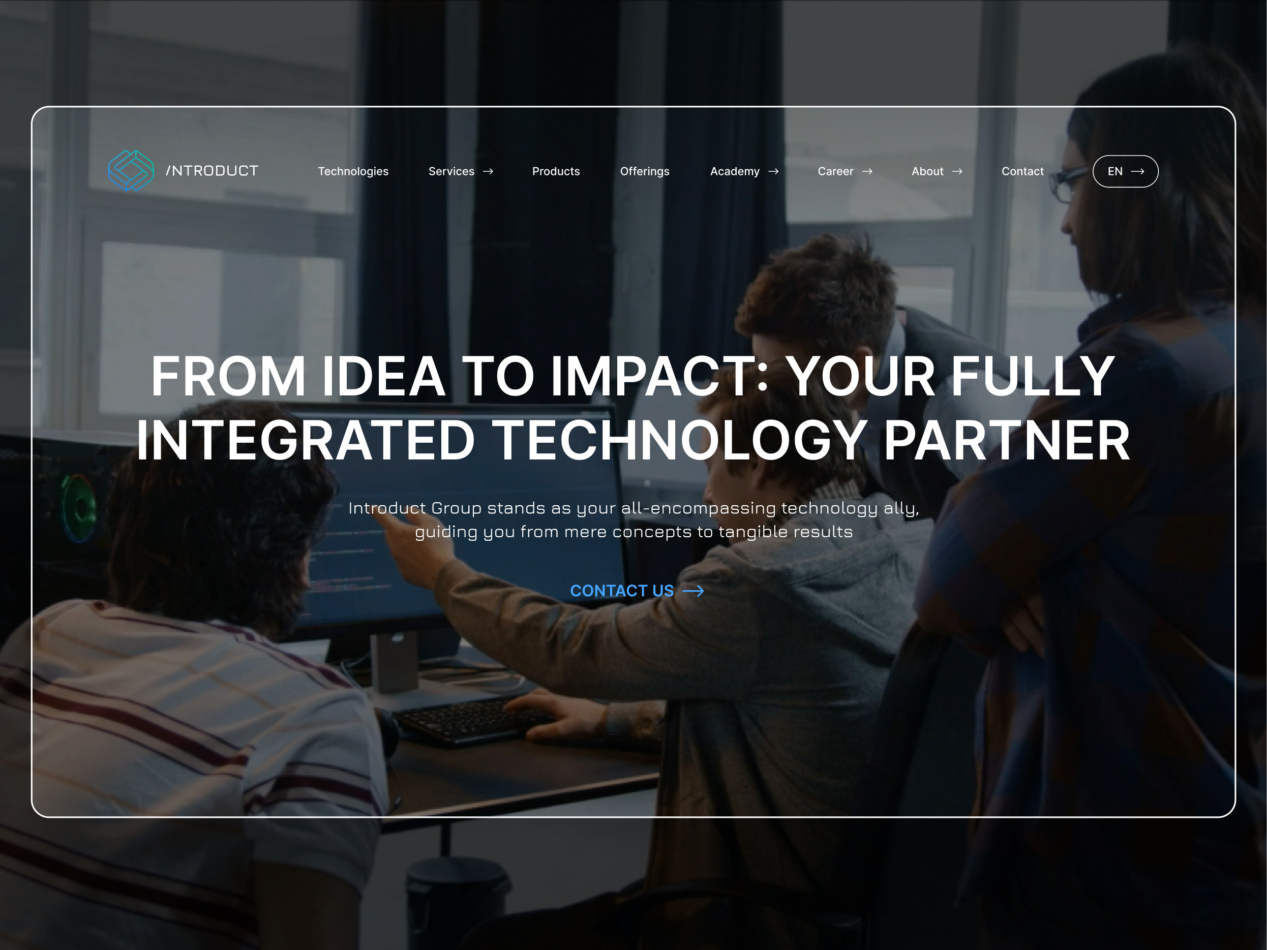 Introduct - web design for software company 3d business company concept design homepage interface programming public website servises software technology ui user experience user friendly uxui webdesign website
