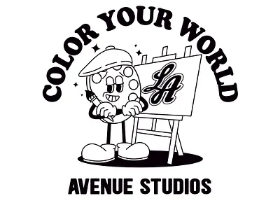 Black and White Retro Mascot Design black and white cartoon character classic colorful design illustration logo mascot retro tshirt vintage