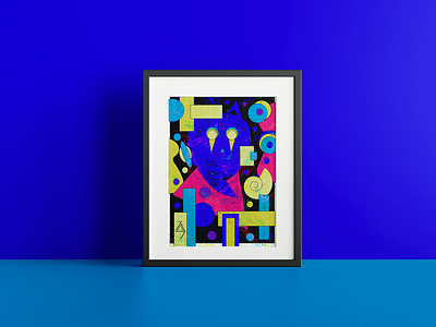 Mad World , Digital Vector Art by © Meledh Bouheni abstract art blue color creativity illustratr vector art