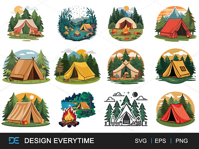 Camping Clipart Bundle SVG Design adventure campfire camping camping clipart camping sublimation camping svg camping vector family camping family tour graphic design illustration nature nature and camoing picnic sublimation design summer camp summer vacation tent clipart travel vector design