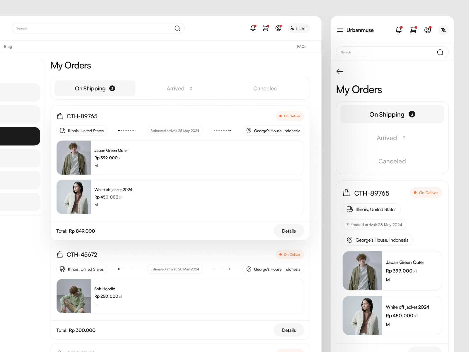 Example of Custom Marketplace / Ecommerce Interface