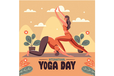 Hand Drawn International Yoga Day Celebration body celebration day event exercise fitness gym harmony health man meditation peace person poses position posture stretching therapy woman yoga