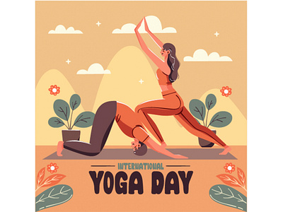 Hand Drawn International Yoga Day Celebration body celebration day event exercise fitness gym harmony health man meditation peace person poses position posture stretching therapy woman yoga