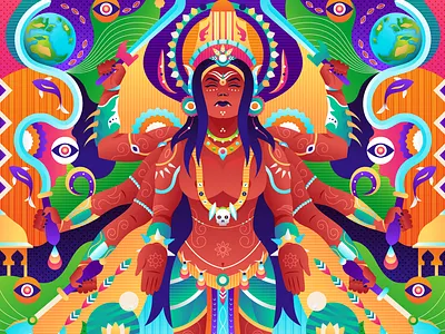 Kottravai Goddess for Sacrifice and War art colours design details dribbble follow graphicdesign illustration shot vector
