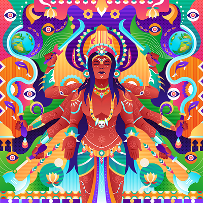 Kottravai Goddess for Sacrifice and War art colours design details dribbble follow graphicdesign illustration shot vector