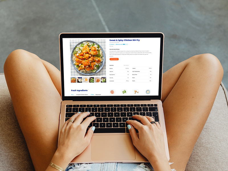 Blue Apron Cookbook and Recipe Pages blue apron branding categories cookbook recipe page responsive design ui ux