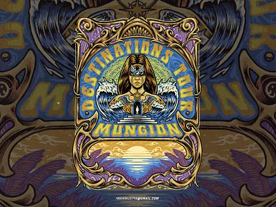 Psychedelic Poster art album cover artwork band band artwork clothing brand illustration music artwork ornament art poster art poster band psychedelic psychedelic art reggae art reggae band vintage illustration