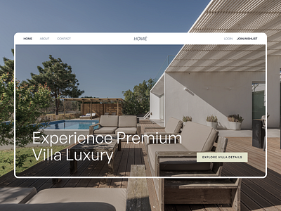 Homie - Villa Landing Page interior design landing page luxuryvillas modernliving pool swiss style web design website