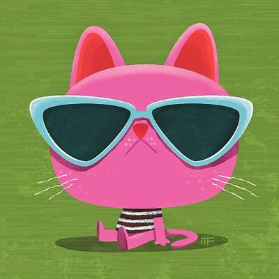 Sup. branding cat character design cute grumpy illustration sunglasses tweedlebop ui