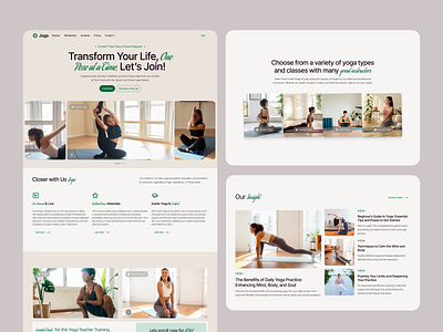 Joga - Yoga Online Class Landing Page class clean course exercise gym landing page modern online class poundfit ui web design website workout yoga