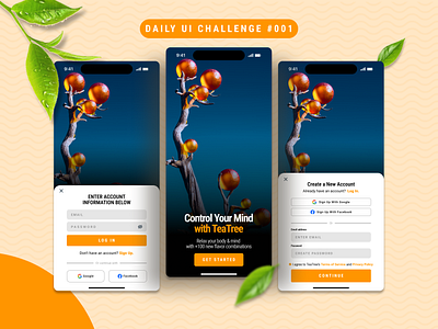 Tea Company login + sign up forms branding dailyui design figma graphic design logo ui design ux design web design