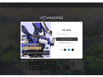 Sign Up | Web design: Genshin Impact dailyui genshin genshin impact hoyoverse portfolio redesign register sign in sign up ui ui design ux videogame ux website