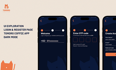 UI Exploration Login Page Tomoro Coffee App Dark Mode branding mobile design ui ui design uiux