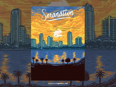 Florida Poster art album cover artwork band band artwork band poster clothing brand florida illustration music artwork poster art reggae band spotify cover art sunset art tour band tour poster vintage illustration