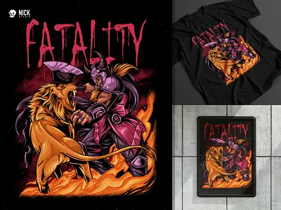 The Fatality apparel design clothing design hand drawn illustration illustrator lion magical mythical creature norse norse mythology viking viking mythology